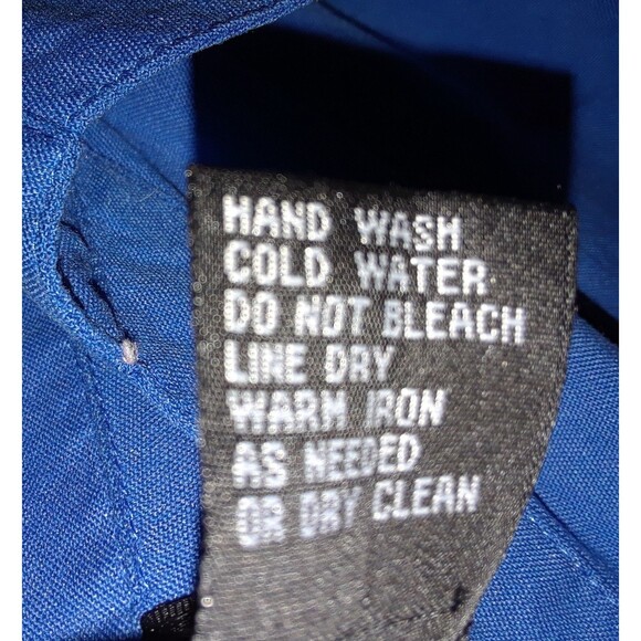 Notations Women's Silk Blouse Size Medium 3/4 Sleeve Button Down Career Blue - Picture 8 of 9